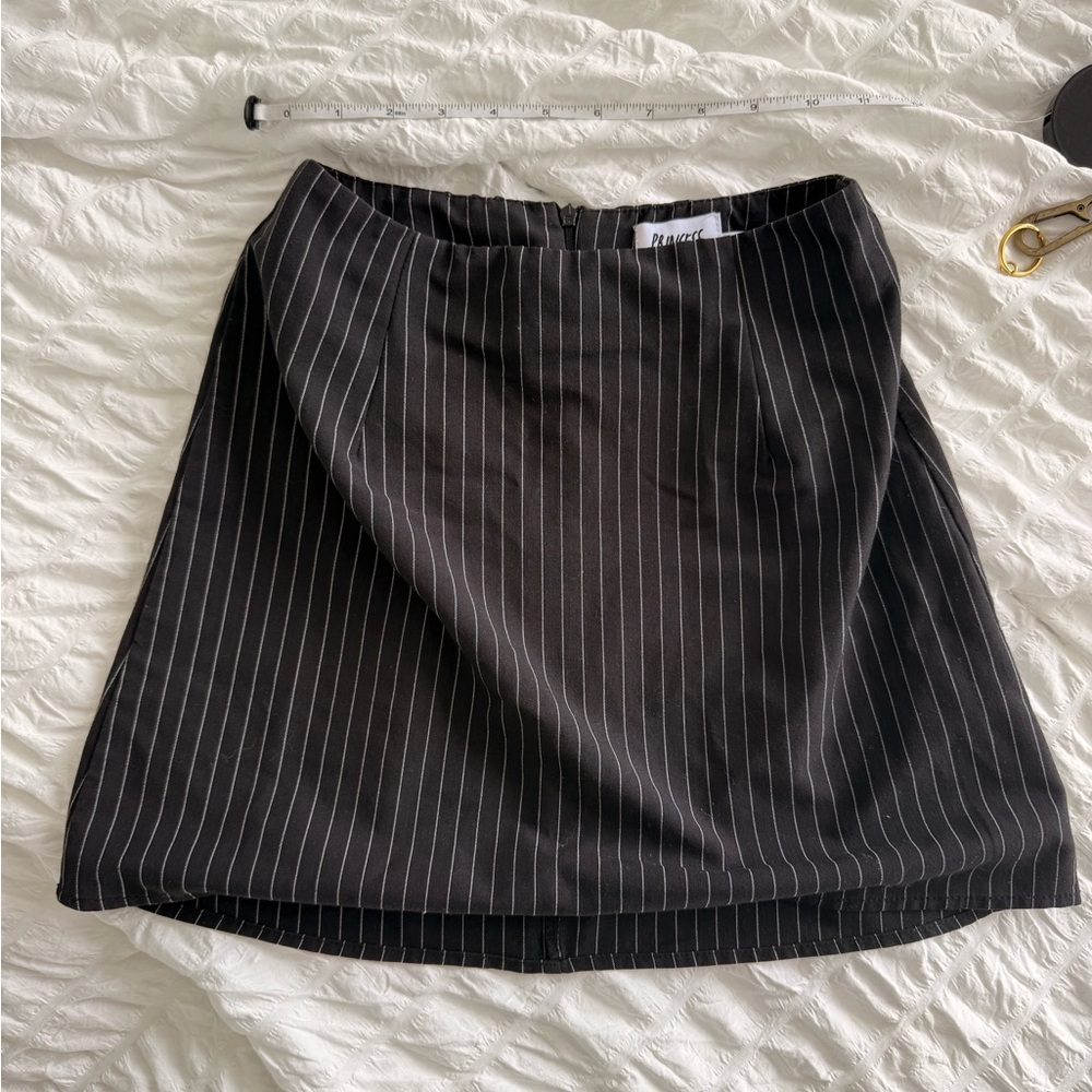 Black & White Pinstripe Princess Polly Mini Skirt
